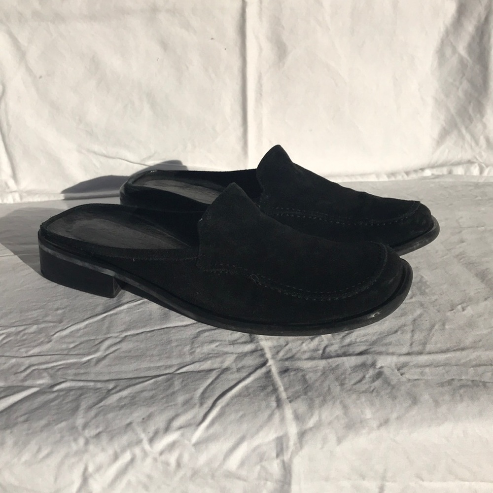 Eddie Bauer Black Suede Mules